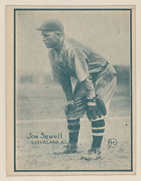 Joe Sewell, Cleveland A.L. from the Baseball trade card series (W517), Commercial photolithograph tinted green 