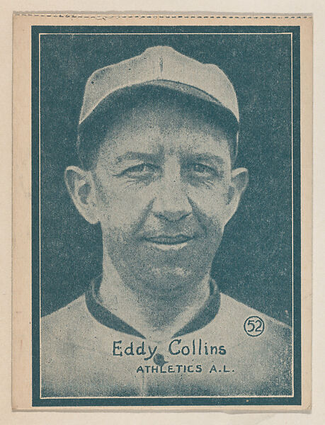 Eddy Collins, Athletics A.L. from the Baseball trade card series (W517), Commercial photolithograph tinted green 