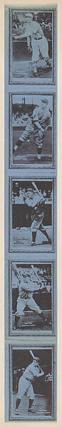 Uncut Baseball cards (W553), Commercial photolithograph tinted blue 