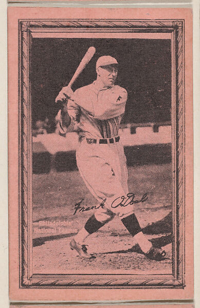 Frank O'Doul, Baseball card (W553), Commercial photolithograph tinted pink 