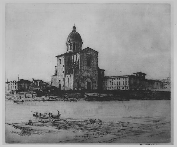 San Frediano in Cestello, Florence, Sir Muirhead Bone (British, Glasgow, Scotland 1876–1953 Oxford), Drypoint; printed with plate tone 