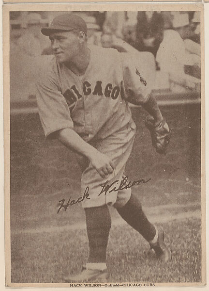Hack Wilson, Outfield, Chicago Cubs, Baseball trade card (W554)