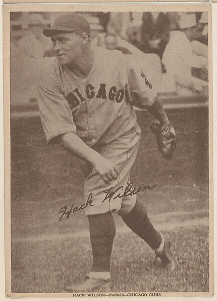 Hack Wilson, Outfield, Chicago Cubs, Baseball trade card (W554), Commercial photolithograph 