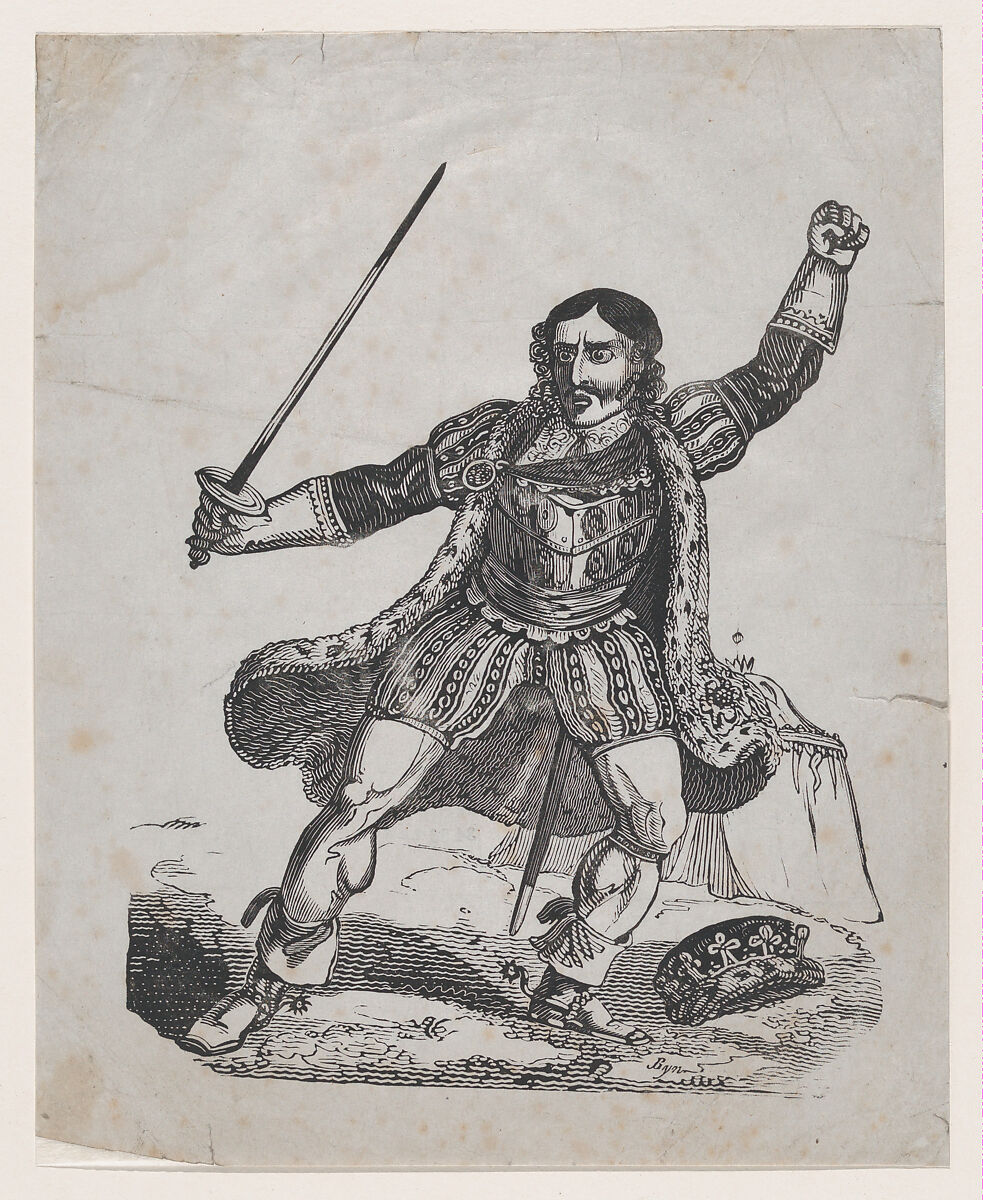 Edmund Kean as Richard III, Possibly by John Byrne (British, 1786–1847), Woodcut 