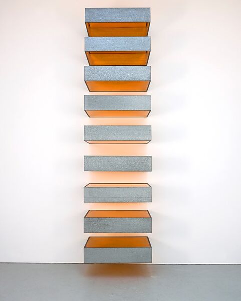 Untitled, 1970, Donald Judd (American, Excelsior Springs, Missouri 1928–1994 Marfa, Texas), Galvanized iron and amber acrylic sheet 