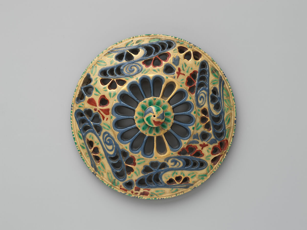 Flowers Floating Down an Autumn Stream, Earthenware with polychrome glaze (Ko-Kiyomizu ware), Japan