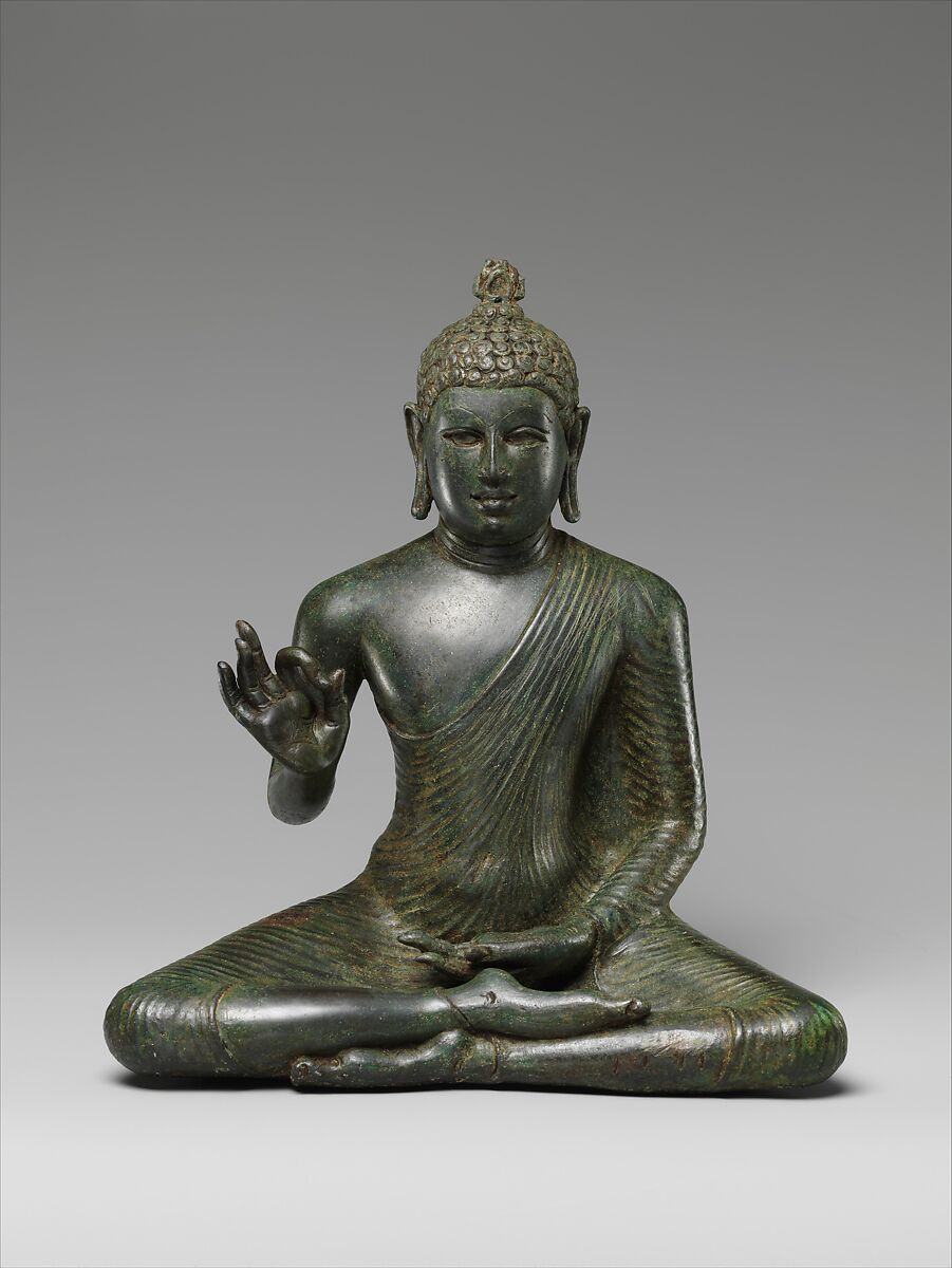 Buddha Expounding the Dharma, Copper alloy, Sri Lanka (Anuradhapura) 