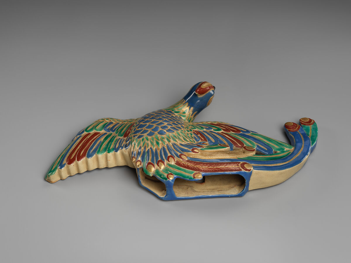 Wall vase in the form of a peacock, Stoneware with overglaze enamels  (Ko-Kiyomizu ware), Japan