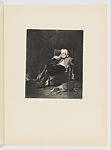 'A puritan resting': an elderly man sleeping in a chair accompanied by his dog