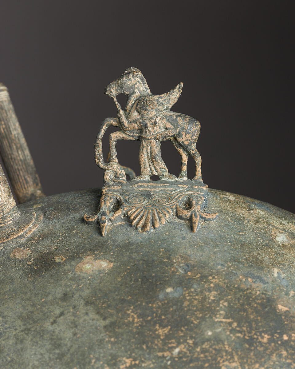 Helmet of the Italo-Chalcidian Type, Anatomical Cuirass, and Left Greave, Bronze, silver, Etruscan, probably Vulci