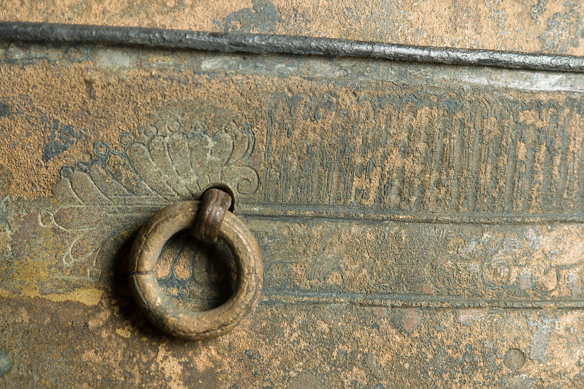 Helmet of the Italo-Chalcidian Type, Anatomical Cuirass, and Left Greave, Bronze, silver, Etruscan, probably Vulci