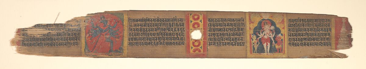 Folio from a Buddhist Manuscript of Pancavimsatisahasrika Prajnaparamita, Opaque watercolor on palm leaf, India (Bengal) or Bangladesh