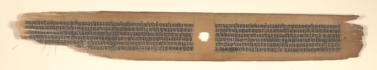Folio from a Buddhist Manuscript of Pancavimsatisahasrika Prajnaparamita, Opaque watercolor on palm leaf, India (Bengal) or Bangladesh