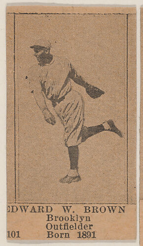 Edward W. Brown, Brooklyn Outfielder, Baseball photos strip cards -- Brooklyn Dodgers (W504)