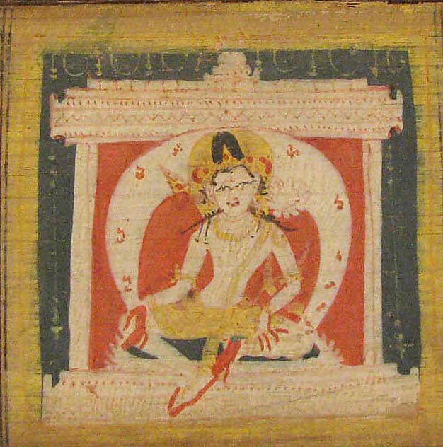 Folio from a Buddhist Manuscript of Pancavimsatisahasrika Prajnaparamita, Opaque watercolor on palm leaf, India (Bengal) or Bangladesh 