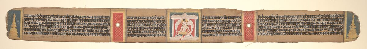 Folio from a Buddhist Manuscript of Pancavimsatisahasrika Prajnaparamita, Opaque watercolor on palm leaf, India (Bengal) or Bangladesh