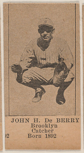 John H. De Berry, Brooklyn Catcher, Baseball photos strip cards -- Brooklyn Dodgers (W504)