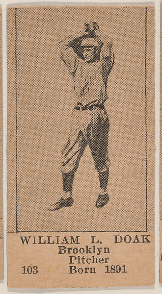 William L. Doak, Brooklyn Pitcher, Baseball photos strip cards -- Brooklyn Dodgers (W504), Universal Toy &amp; Novelty Manufacturing Company, Commercial photolithograph 