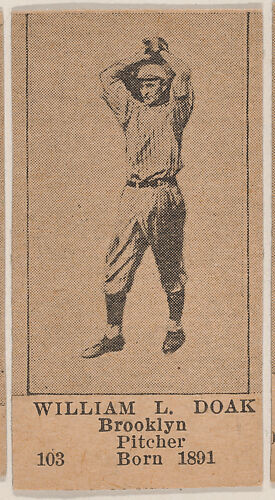 William L. Doak, Brooklyn Pitcher, Baseball photos strip cards -- Brooklyn Dodgers (W504)