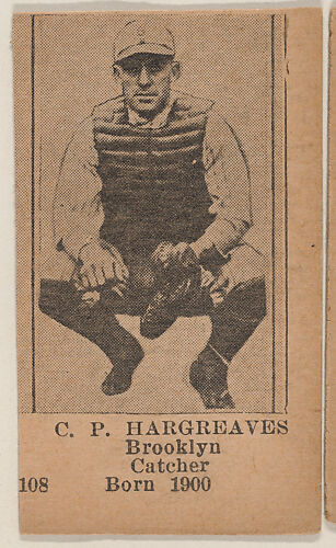 C. P. Hargreaves, Brooklyn Catcher, Baseball photos strip cards -- Brooklyn Dodgers (W504)