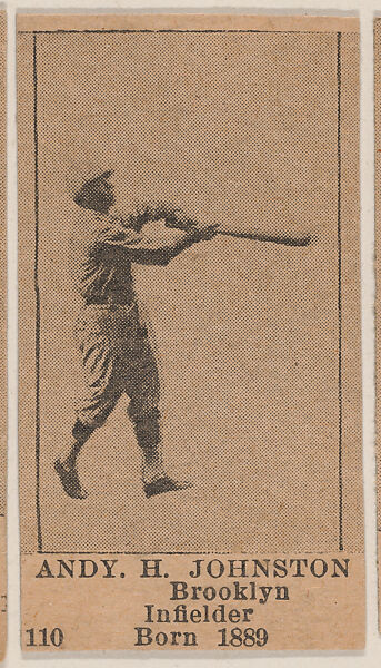Andy H. Johnston, Brooklyn Infielder, Baseball photos strip cards -- Brooklyn Dodgers (W504), Universal Toy &amp; Novelty Manufacturing Company, Commercial photolithograph 