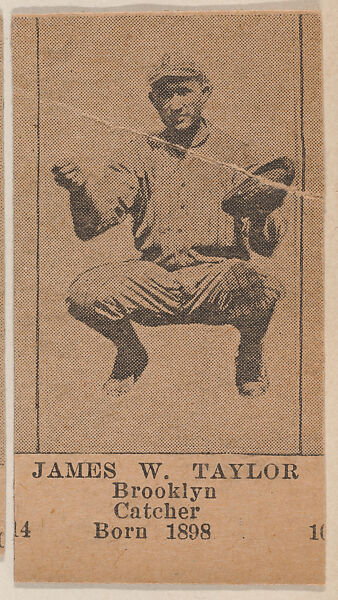 James W. Taylor, Brooklyn Catcher, Baseball photos strip cards -- Brooklyn Dodgers (W504), Universal Toy &amp; Novelty Manufacturing Company, Commercial photolithograph 