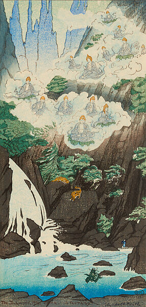 The Diamond Mountains, Korea, A Fantasy, Elizabeth Keith (British, 1887–1956), Woodblock print; ink and color on paper 