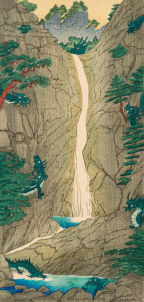 Nine Dragon Pool, Diamond Mountains, Elizabeth Keith (British, 1887–1956), Woodblock print; ink and color on paper 
