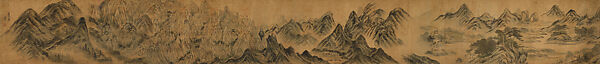 General View of Mount Bongnae, Jeong Seon (artist name: Gyeomjae) (Korean, 1676–1759), Handscroll; ink and light color on silk, Korea 