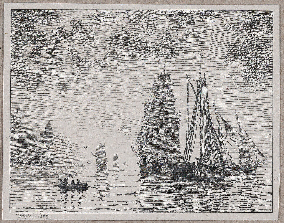 Maritime Views, Peter Vilhelm Carl Kyhn (Danish, Copenhagen 1819–1903 Frederiksberg), Etchings 