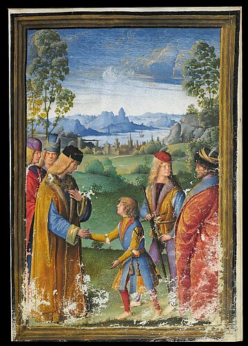 Massimiliano Sforza Welcomes Maximilian During His Visit to Italy in 1496, from the <i>Liber Iesus</i>