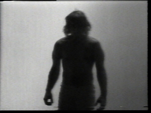 Muscles, William Wegman (American, born 1943), Single-channel digital video, transferred from Sony CV 1/2-inch video tape, black-and-white, sound, 34 sec. 