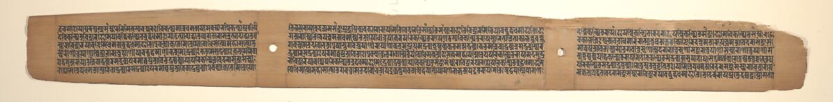 Folio from a Buddhist Manuscript of Pancavimsatisahasrika Prajnaparamita, Opaque watercolor on palm leaf, India (Bengal) or Bangladesh 