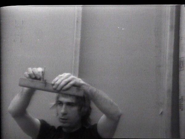 Nail Business, William Wegman (American, born 1943), Single-channel digital video, transferred from Sony AV 3600 1/2-inch video tape, black-and-white, sound, 28 sec. 