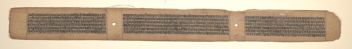 Folio from a Buddhist Manuscript of Pancavimsatisahasrika Prajnaparamita, Opaque watercolor on palm leaf, India (Bengal) or Bangladesh 