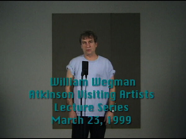 Lecture, William Wegman (American, born 1943), Single-channel digital video, transferred from Sony MiniDV video tape, color, sound, 3 min., 53 sec. 