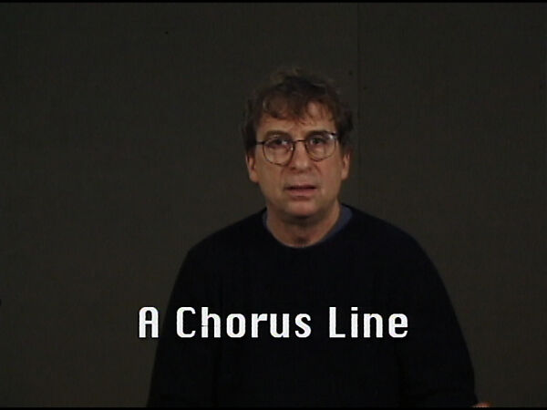 A Chorus Line, William Wegman (American, born 1943), Single-channel digital video, transferred from Sony MiniDV video tape, color, sound, 40 sec. 