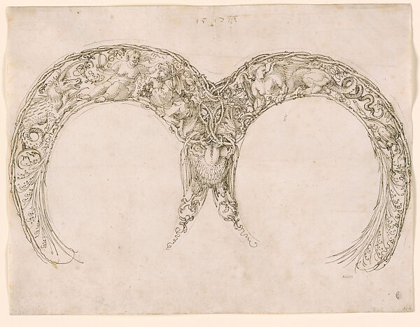 Design for the Ornamentation of an Armor, Albrecht Dürer (German, Nuremberg 1471–1528 Nuremberg), Pen and brown ink on paper, South German, Nuremberg 