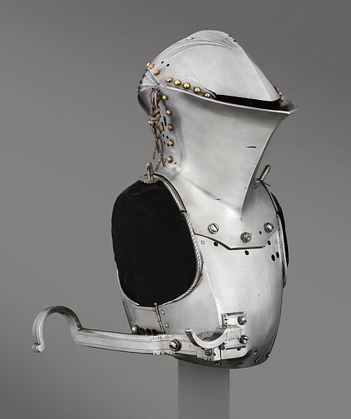 Portions of an Armor for the Joust of Peace of Maximilian I, Lorenz Helmschmid (German, Augsburg, ca. 1445–1516), Steel, copper alloy, leather, South German, Augsburg 
