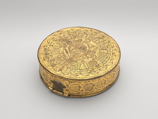Seal Box (Skippet) with the Arms of Charles the Bold, Gilded copper, South Netherlandish 