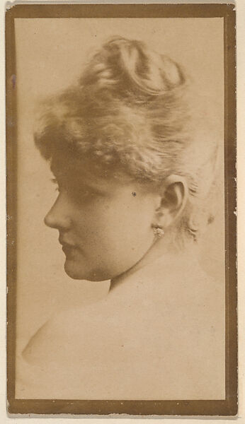 [Actress from back with head turned], from the Actors and Actresses series (N150b) issued by Duke Sons & Co. to promote Duke Cigarettes, Issued by W. Duke, Sons &amp; Co. (New York and Durham, N.C.), Albumen photograph 