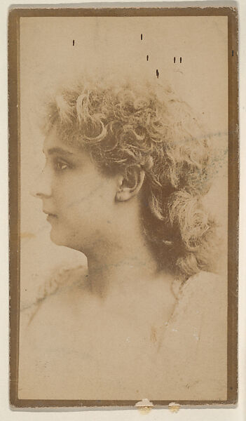 [Actress with curly hair], from the Actors and Actresses series (N150b) issued by Duke Sons & Co. to promote Duke Cigarettes, Issued by W. Duke, Sons &amp; Co. (New York and Durham, N.C.), Albumen photograph 