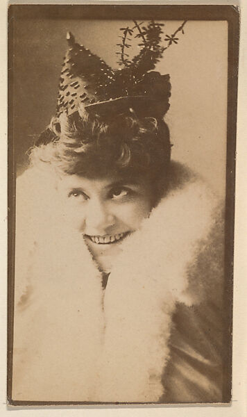 [Actress with fancy hat and fur collar], from the Actors and Actresses series (N150b) issued by Duke Sons & Co. to promote Duke Cigarettes, Issued by W. Duke, Sons &amp; Co. (New York and Durham, N.C.), Albumen photograph 