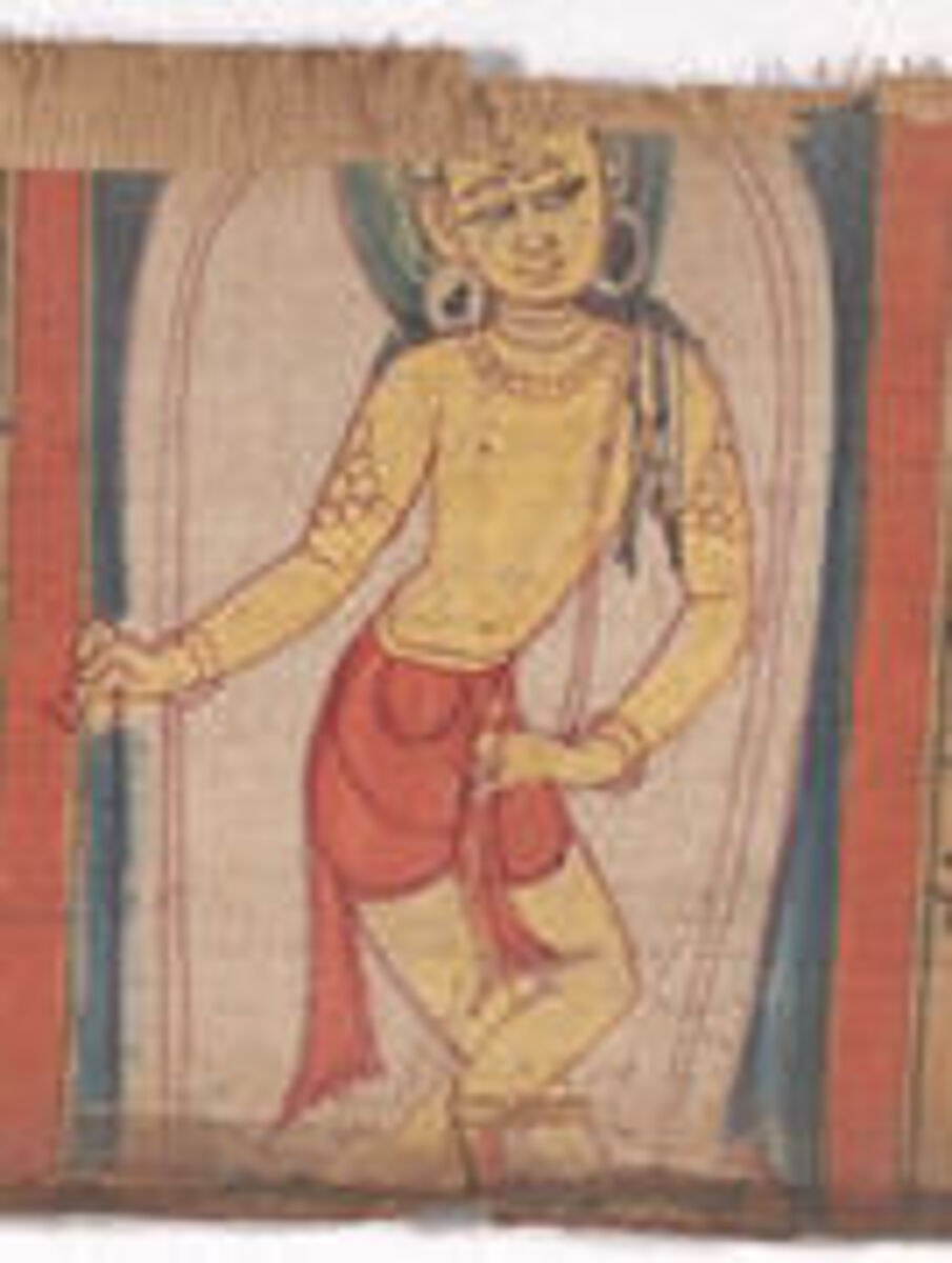 Folio from a Manuscript of the Ashtasahasrika Prajnaparamita (Perfection of Wisdom), Ink and color on palm leaf, India (Bihar or West Bengal) 