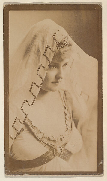 [Actress with veil], from the Actors and Actresses series (N150b) issued by Duke Sons & Co. to promote Duke Cigarettes, Issued by W. Duke, Sons &amp; Co. (New York and Durham, N.C.), Albumen photograph 
