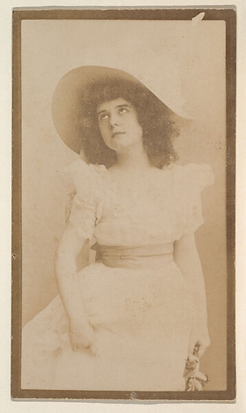 [Actress with light hat and dress with sash], from the Actors and Actresses series (N150b) issued by Duke Sons & Co. to promote Duke Cigarettes, Issued by W. Duke, Sons &amp; Co. (New York and Durham, N.C.), Albumen photograph 