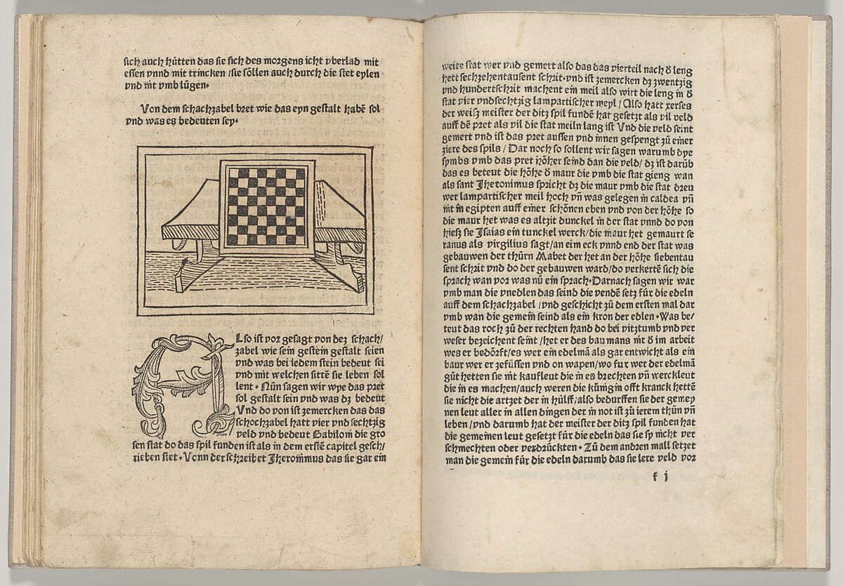 The Book of Chess, Jacobus de Cessolis (Italian, active 1288–1322), Woodcuts with letterpress, touches of watercolor