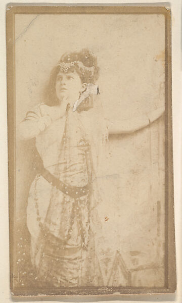 [Actress holding lace with left arm outstretched], from the Actors and Actresses series (N150b) issued by Duke Sons & Co. to promote Duke Cigarettes, Issued by W. Duke, Sons &amp; Co. (New York and Durham, N.C.), Albumen photograph 