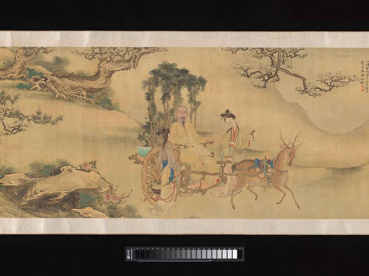 Portrait of Shaoyu in the guise of Liu Ling, unidentified artist  , active late 18th–early 19th century, Handscroll; ink and color on silk, China