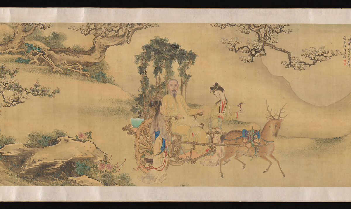 Portrait of Shaoyu in the guise of Liu Ling, Unidentified artist  , active late 18th–early 19th century, Handscroll; ink and color on silk, China 